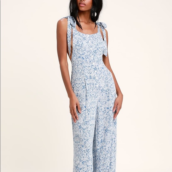 FREE PEOPLE SUGAR SANDS WIDE-LEG OVERALLS - Picture 3 of 4
